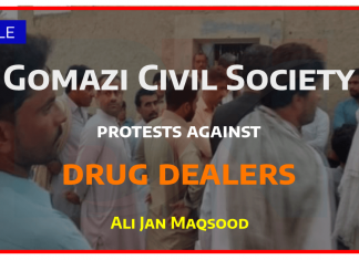 Gomazi Civil Society protests against drug dealers-thebalochnews